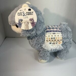 NEW Cute & Cuddly 10" Llama Alpaca Plush Toy Grey w/ SW Blanket Kellytoy Soft!